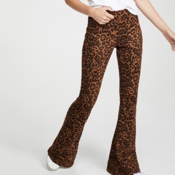 NWT BlankNYC Faux Suede High Waisted Leopard Print Flare Pants - Picture 5 of 10